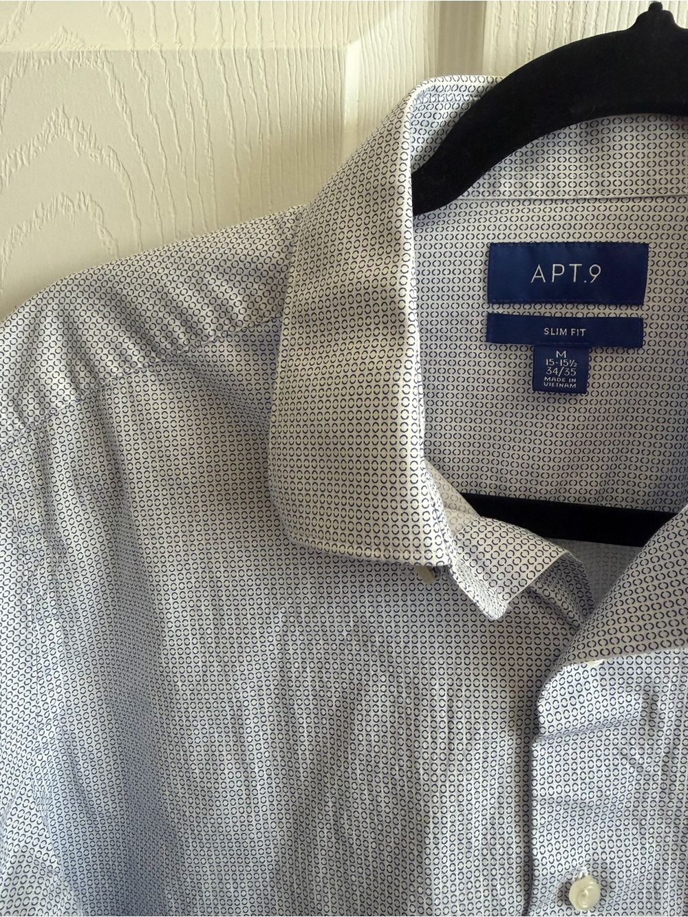5 for $25! Apt. 9 Light Blue Micro-Pattern Dress Shirt - Picture 3 of 4
